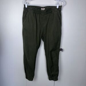 Levi's Women's Sz S Olive Green Jogger Elastic Waist Pull On Denim Belt Loops